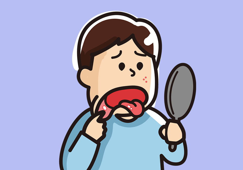 口内炎が痛む男性